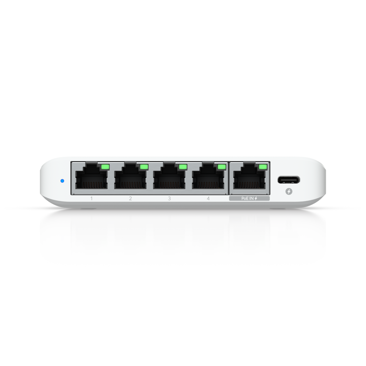 Front view of the Ubiquiti USW-Flex-2.5G-5 UniFi Flex Mini 2.5G