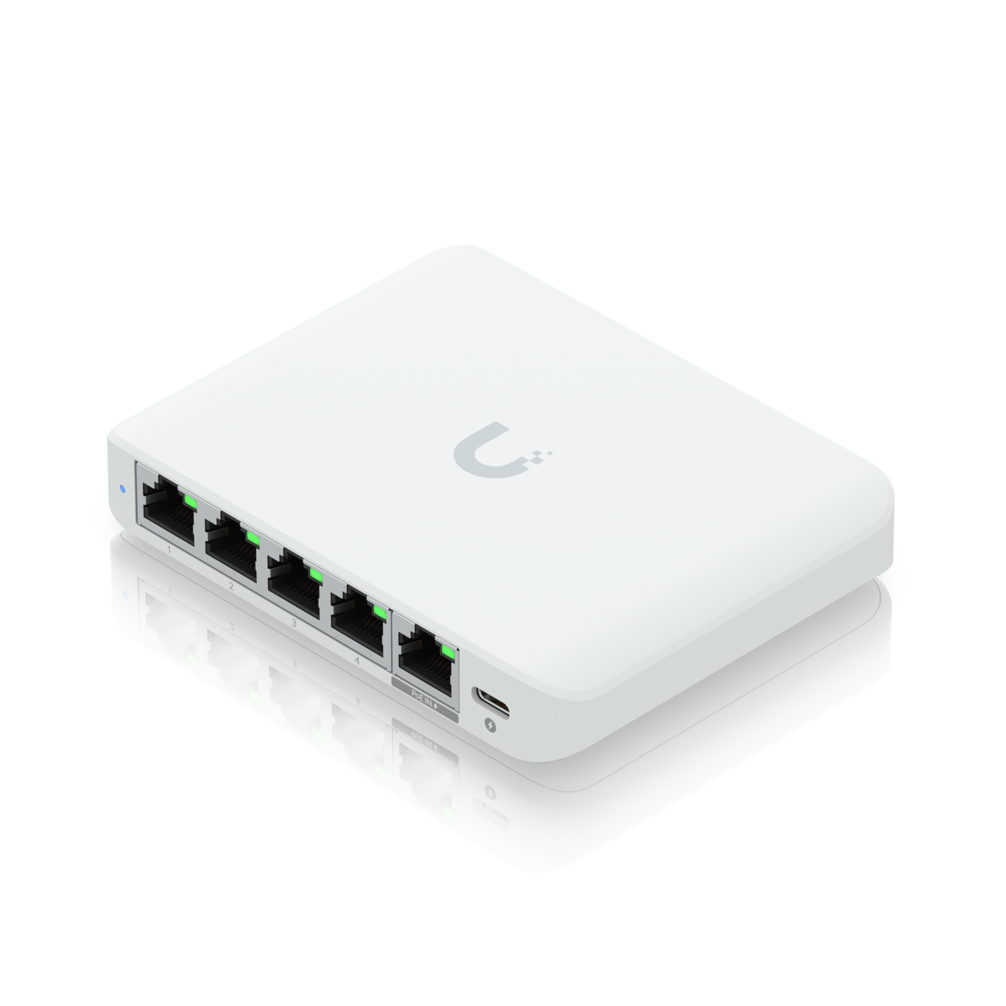 Top-down view of the Ubiquiti USW-Flex-2.5G-5 UniFi Flex Mini 2.5G