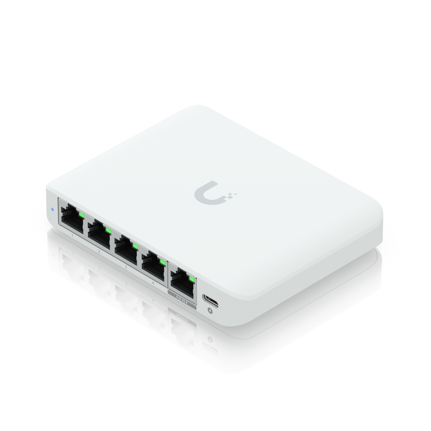 Top-down view of the Ubiquiti USW-Flex-2.5G-5 UniFi Flex Mini 2.5G