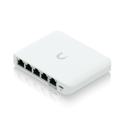 Top-down view of the Ubiquiti USW-Flex-2.5G-5 UniFi Flex Mini 2.5G