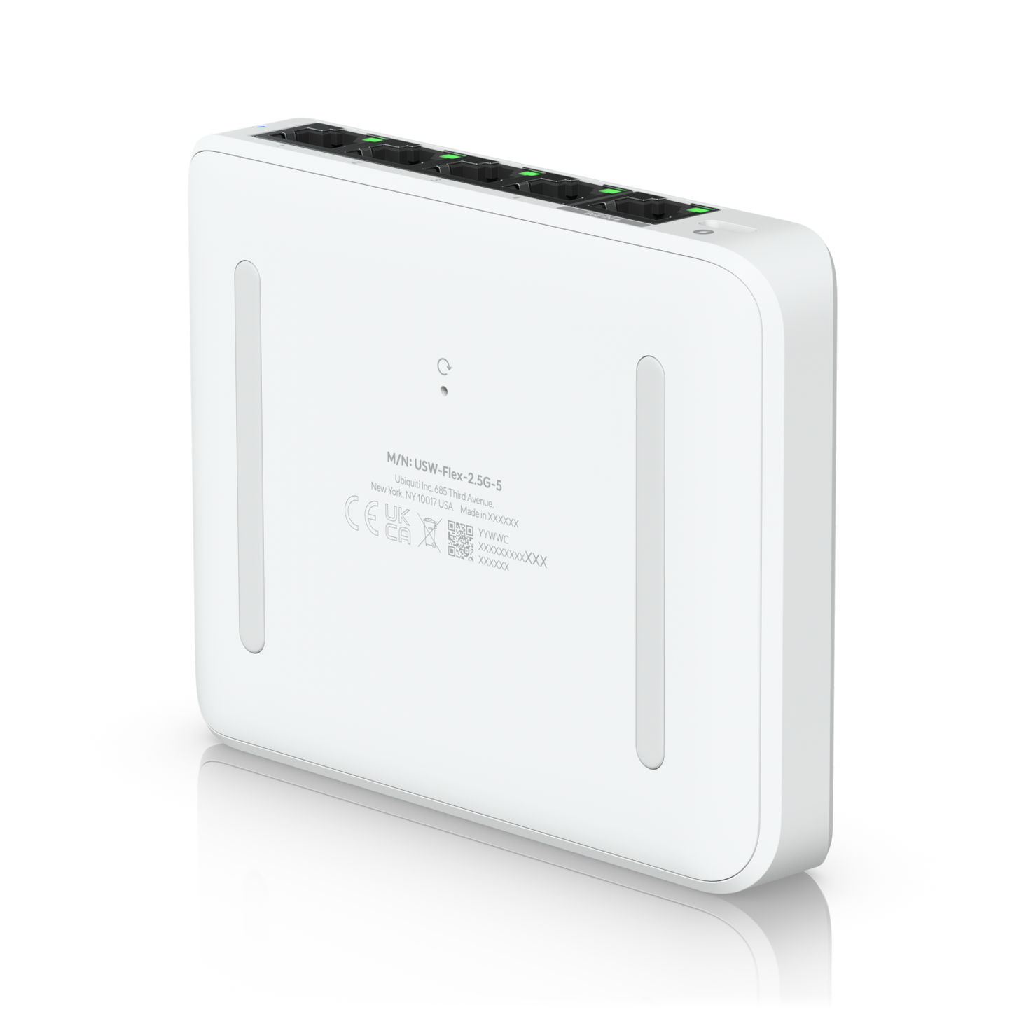 Bottom view of the Ubiquiti USW-Flex-2.5G-5 UniFi Flex Mini 2.5G