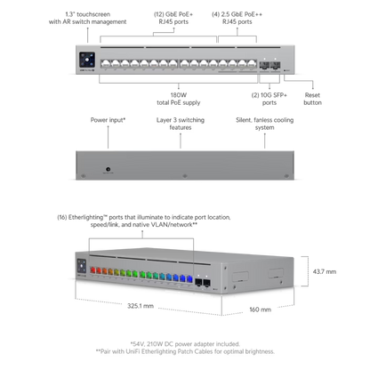 Ubiquiti USW-Pro-Max-16-PoE UniFi Pro Max 16 PoE Switch