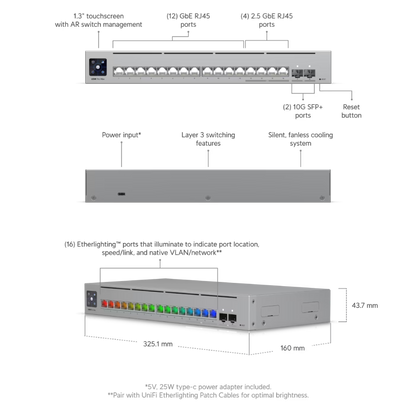 Ubiquiti USW-Pro-Max-16 UniFi Pro Max 16 Switch