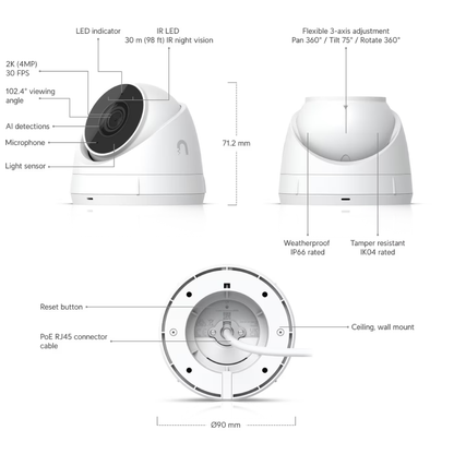 Ubiquiti UVC-G5-Turret-Ultra UniFi G5 Turret Ultra Camera